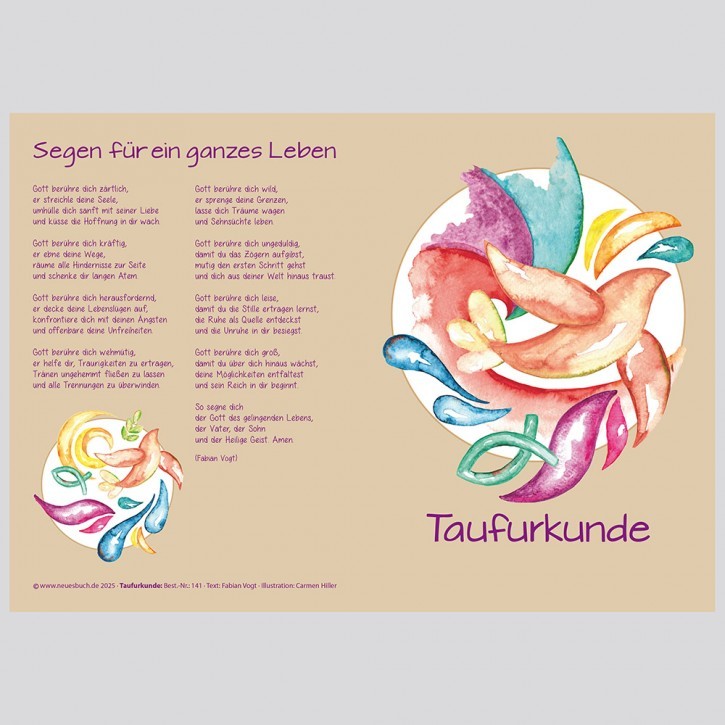Taufurkunde - Segen für ein ganzes Leben