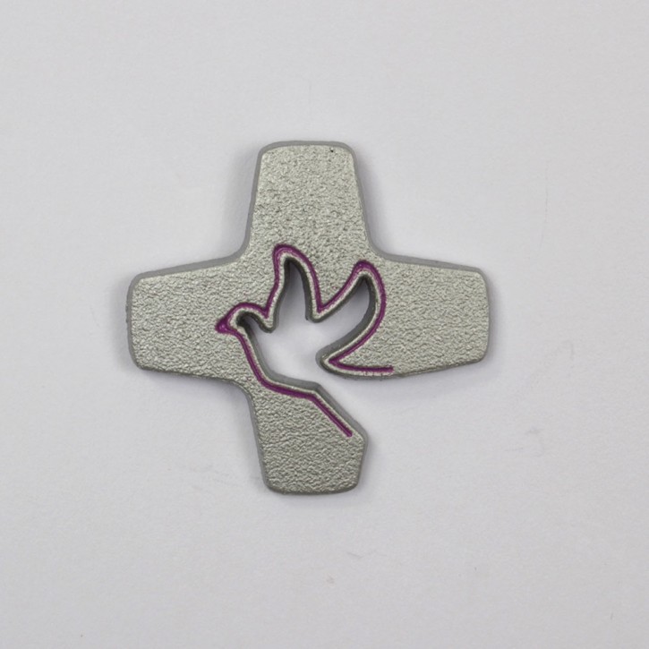 Pin Tauben-Kreuz violett