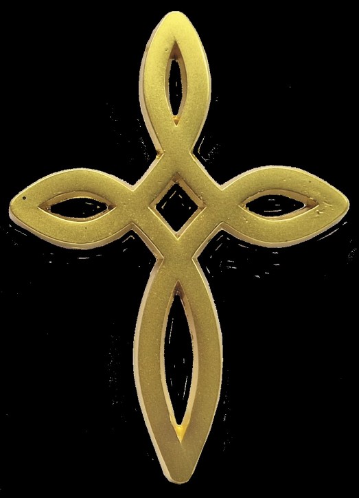 Pin Ichthys- Kreuz (gold)