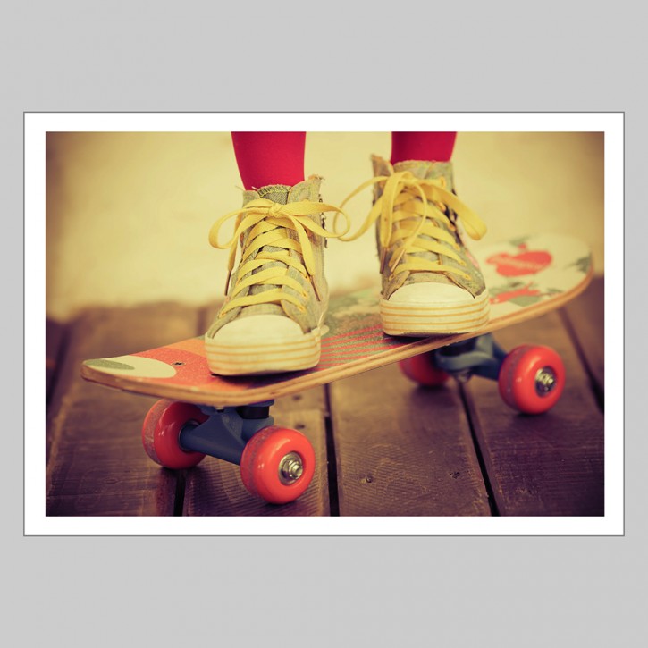 Grußkarte - Skateboard