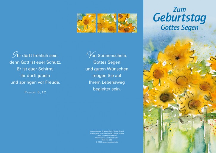 Leporellokarte: Zum Geburtstag Gottes Segen