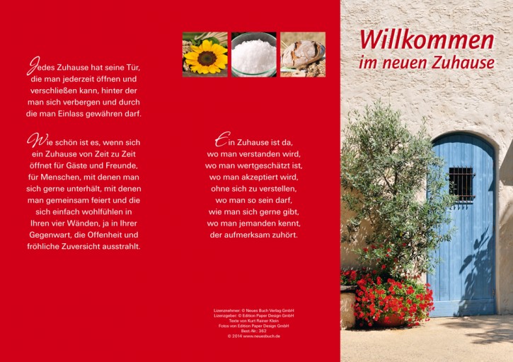 Leporellokarte: Willkommen im neuen Zuhause