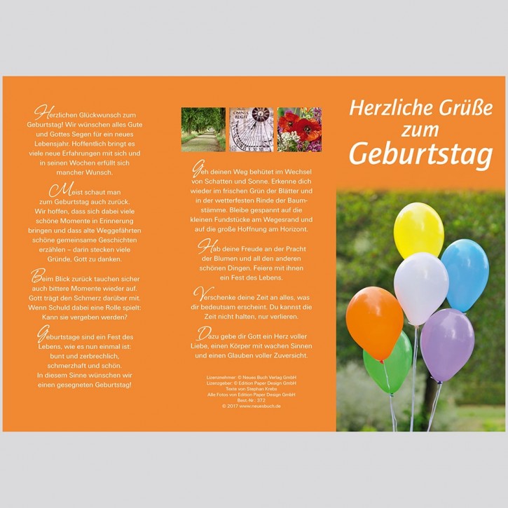 Leporello Herzliche Grüße zum Geburtstag