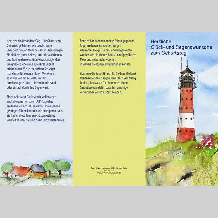 Leporello: Herzl. Glück- und Segenswünsche (Leuchtturm)