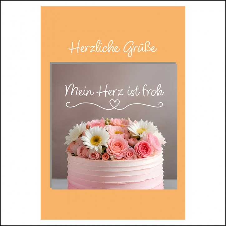 Geschenk Plus - Herzl. Grüße-Mein Herz ist froh