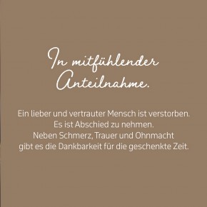 Geschenk Plus - Mit herzl. Anteilnahme-Zur Trauer
