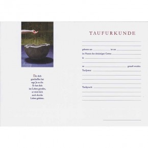 Taufurkunde für Kinder (10 St.) Motiv Taufbecken