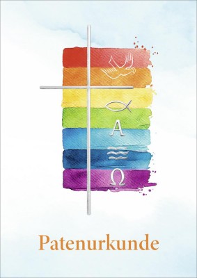 Patenurkunde Regenbogen (mit Zeilen)