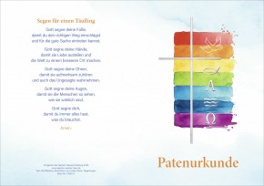Patenurkunde Regenbogen (mit Zeilen)