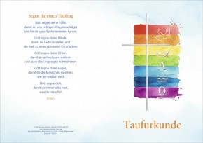 Taufurkunde Regenbogen (mit Zeilen)